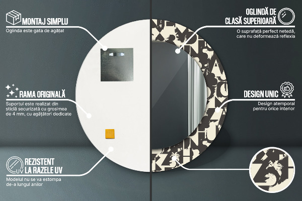 Runder spiegel aufdruck Zusammenfassung Typografie