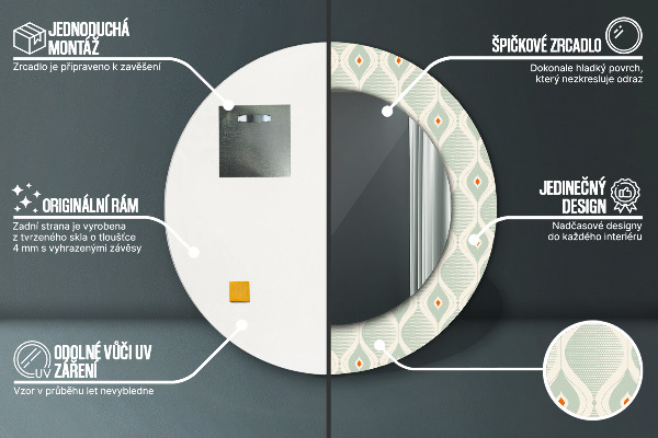 Runder spiegel aufdruck Leichtes Vintage-Muster