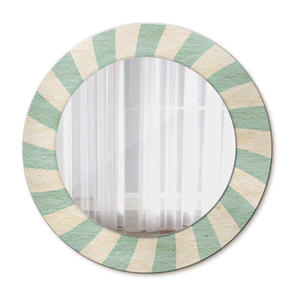 Runder spiegel mit dekoration Pastellfarbenes Retro-Muster