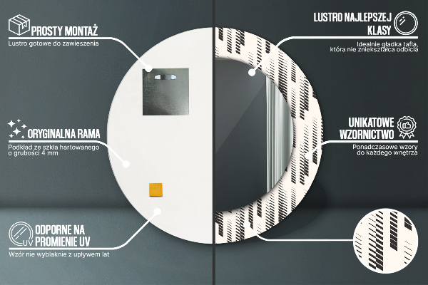 Runder spiegel mit dekoration Gestreiftes Muster