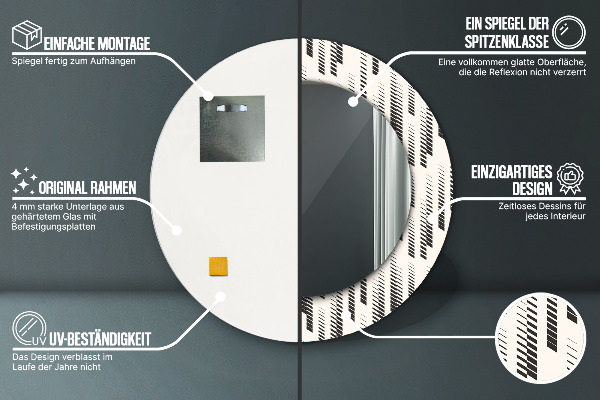 Runder spiegel mit dekoration Gestreiftes Muster