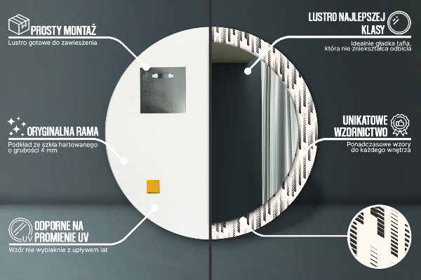 Runder spiegel mit dekoration Gestreiftes Muster