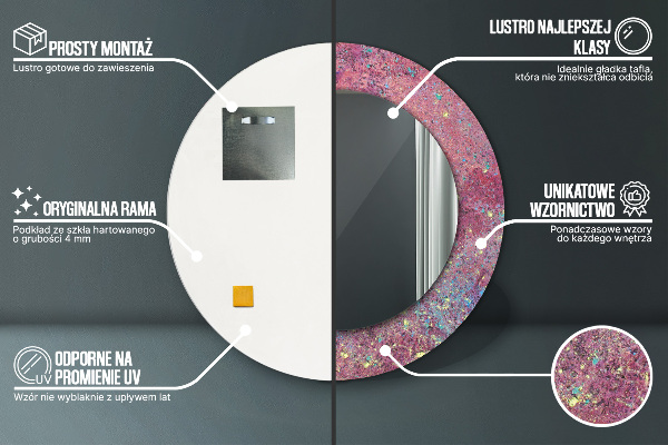 Runder spiegel mit dekoration Festival der Farben