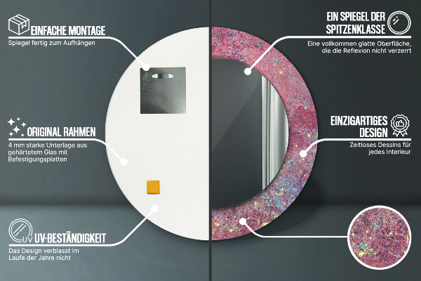 Runder spiegel mit dekoration Festival der Farben
