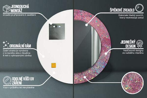 Runder spiegel mit dekoration Festival der Farben