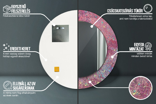 Runder spiegel mit dekoration Festival der Farben