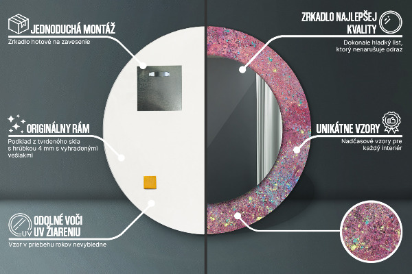 Runder spiegel mit dekoration Festival der Farben