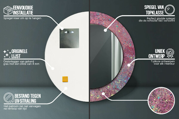 Runder spiegel mit dekoration Festival der Farben