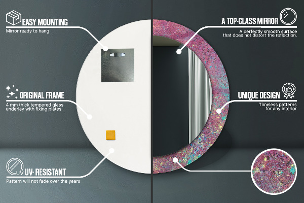 Runder spiegel mit dekoration Festival der Farben