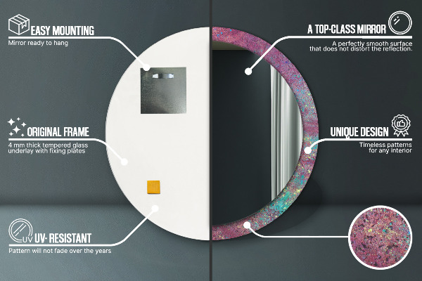 Runder spiegel mit dekoration Festival der Farben