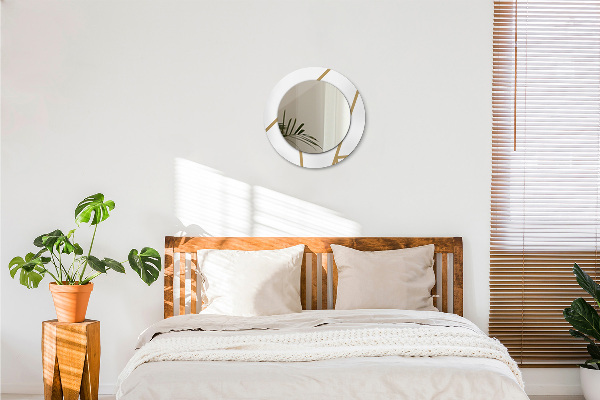 Runder spiegel mit dekorativem aufdruck Lineare Komposition