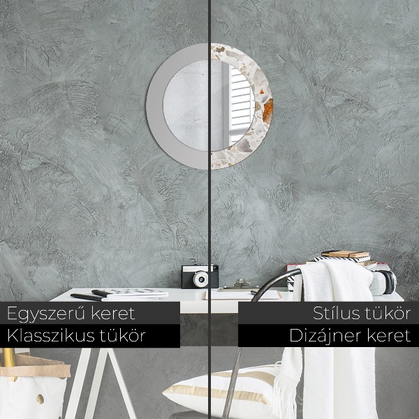 Runder spiegel mit dekorativem aufdruck Lastrischer Hintergrund