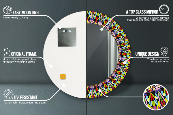 Runder spiegel aufdruck Psychedelisches Mandala-Muster