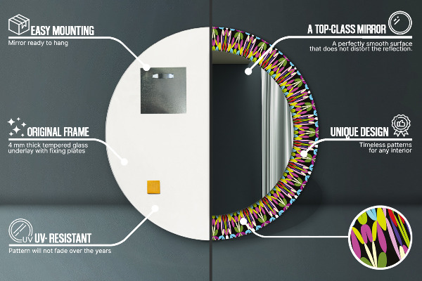 Runder spiegel aufdruck Psychedelisches Mandala-Muster