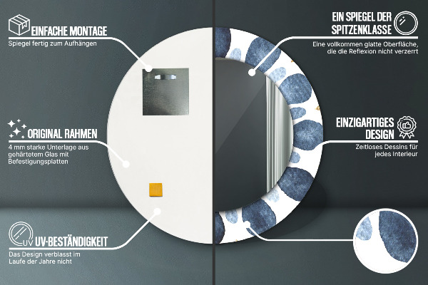 Runder spiegel mit dekoration Mondmandala