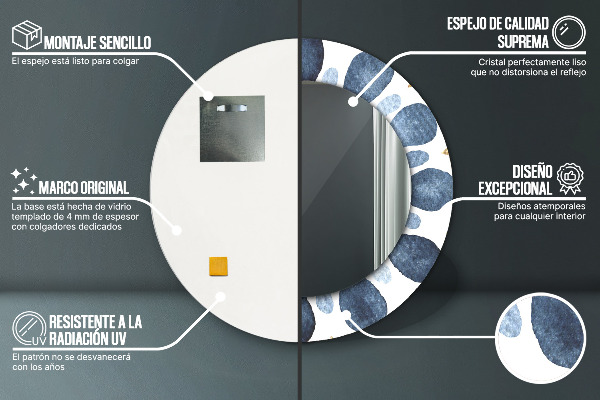 Runder spiegel mit dekoration Mondmandala