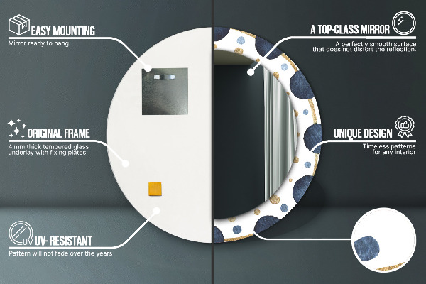 Runder spiegel mit dekoration Mondmandala