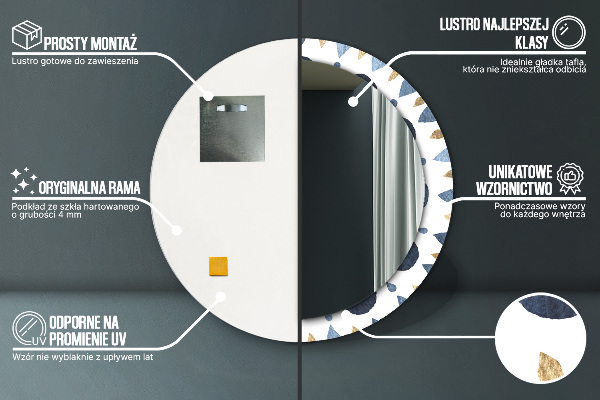 Runder spiegel mit dekoration Mondmandala