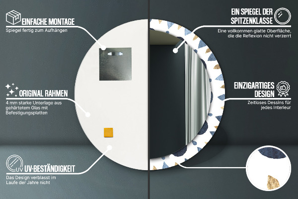 Runder spiegel mit dekoration Mondmandala