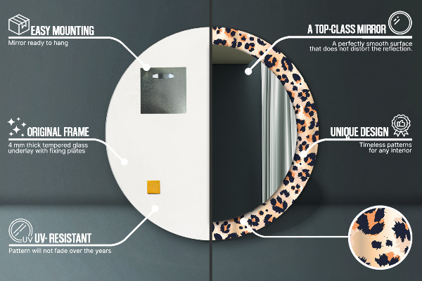 Runder spiegel mit dekoration Wildes Muster