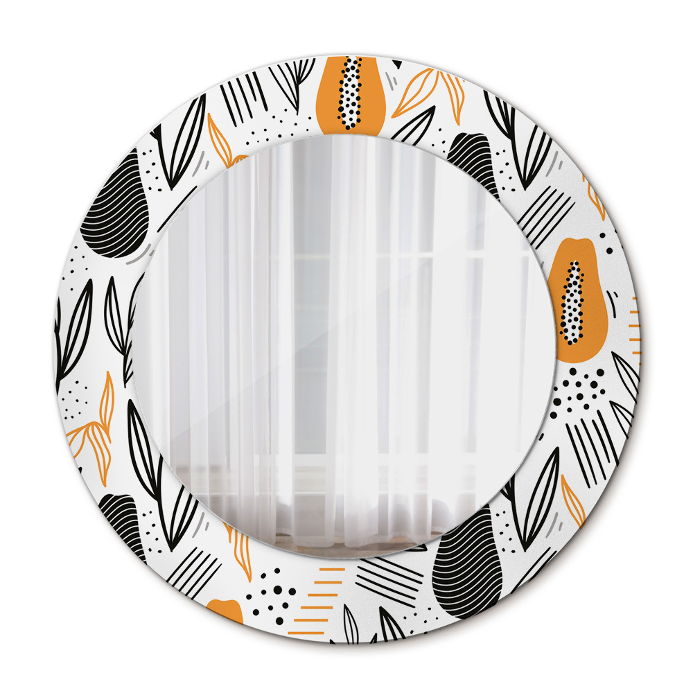 Runder spiegel mit dekoration Papai-Muster