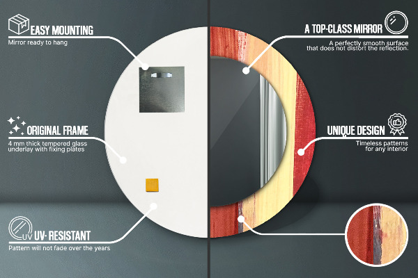 Runder spiegel bedrucktem rahmen Zusammenfassung Bild