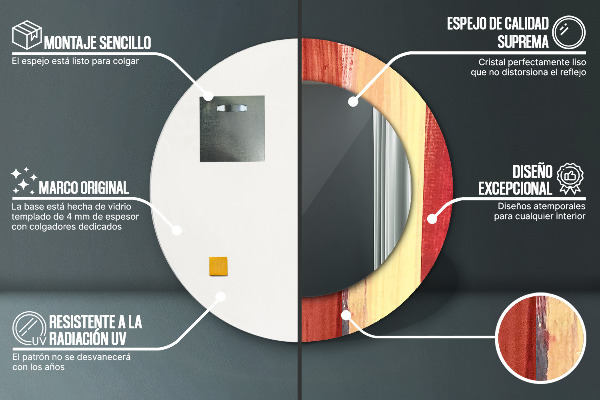 Runder spiegel bedrucktem rahmen Zusammenfassung Bild