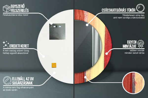 Runder spiegel bedrucktem rahmen Zusammenfassung Bild