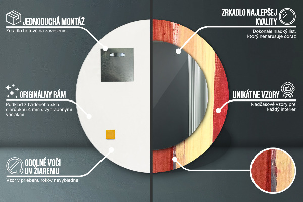 Runder spiegel bedrucktem rahmen Zusammenfassung Bild