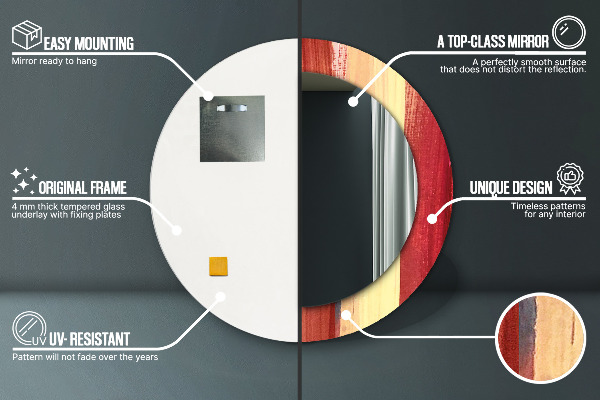 Runder spiegel bedrucktem rahmen Zusammenfassung Bild