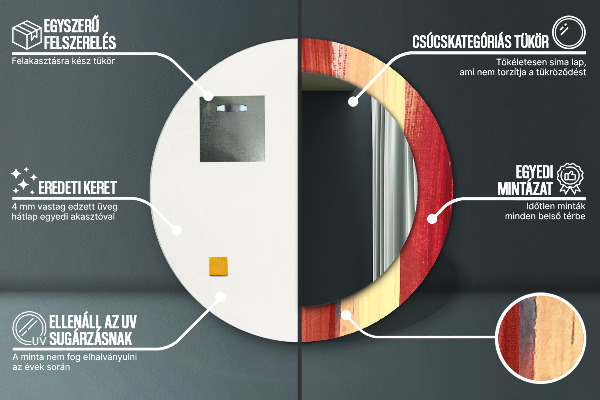 Runder spiegel bedrucktem rahmen Zusammenfassung Bild