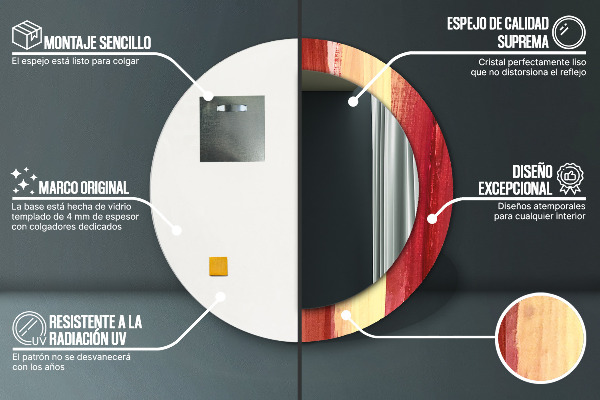 Runder spiegel bedrucktem rahmen Zusammenfassung Bild