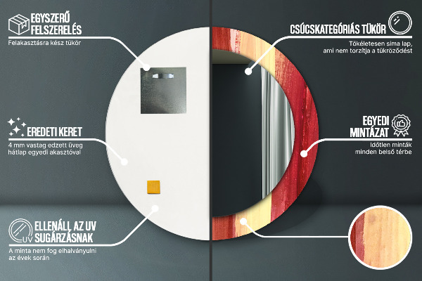 Runder spiegel bedrucktem rahmen Zusammenfassung Bild