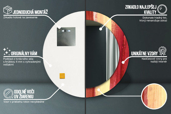 Runder spiegel bedrucktem rahmen Zusammenfassung Bild