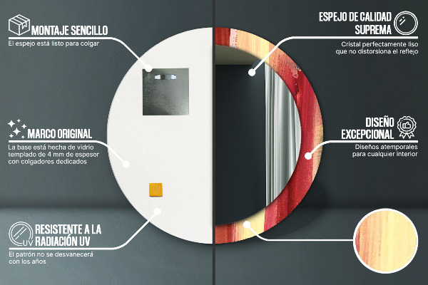 Runder spiegel bedrucktem rahmen Zusammenfassung Bild