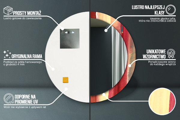 Runder spiegel bedrucktem rahmen Zusammenfassung Bild