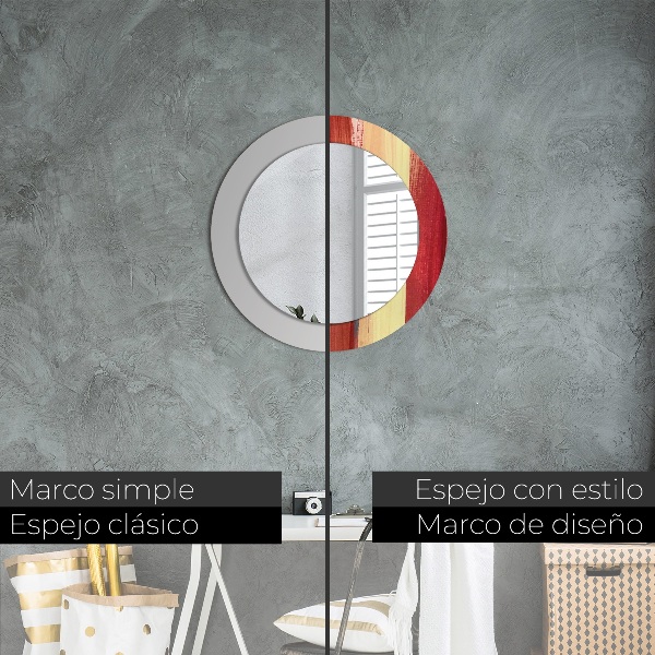 Runder spiegel bedrucktem rahmen Zusammenfassung Bild