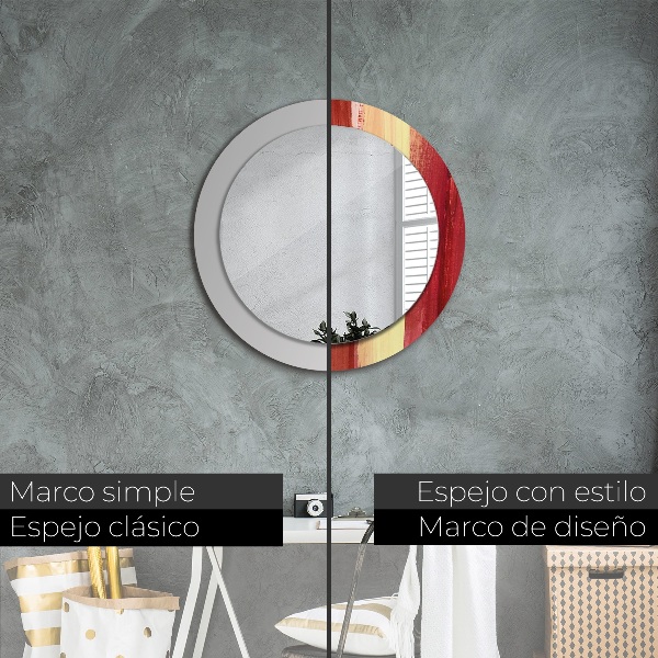 Runder spiegel bedrucktem rahmen Zusammenfassung Bild