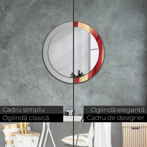 Runder spiegel bedrucktem rahmen Zusammenfassung Bild