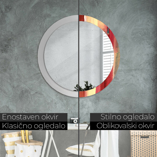 Runder spiegel bedrucktem rahmen Zusammenfassung Bild