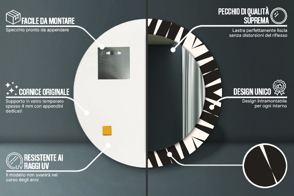 Runder spiegel aufdruck Abstraktionsgeometrie