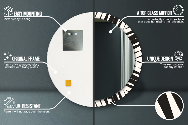 Runder spiegel aufdruck Abstraktionsgeometrie