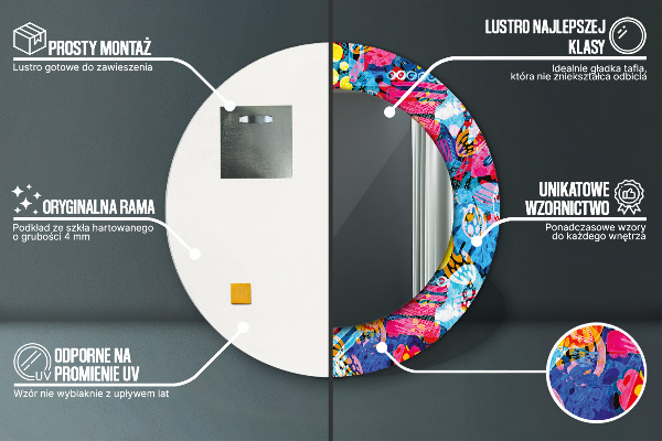 Runder spiegel aufdruck Farbenfrohe Krebs