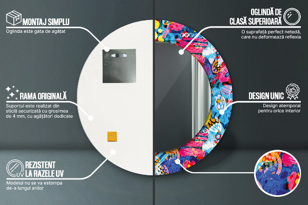 Runder spiegel aufdruck Farbenfrohe Krebs