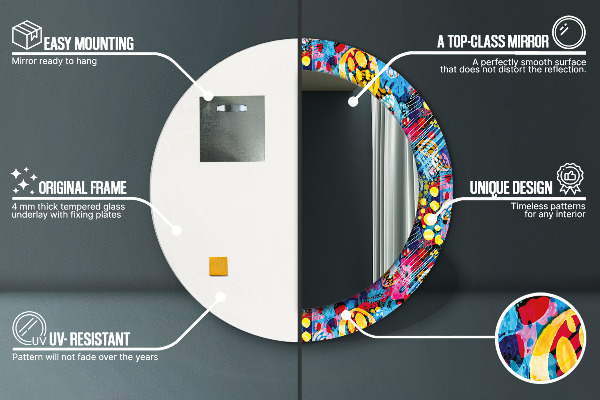 Runder spiegel aufdruck Farbenfrohe Krebs