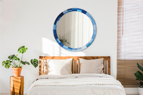 Runder spiegel aufdruck Blau Abstract