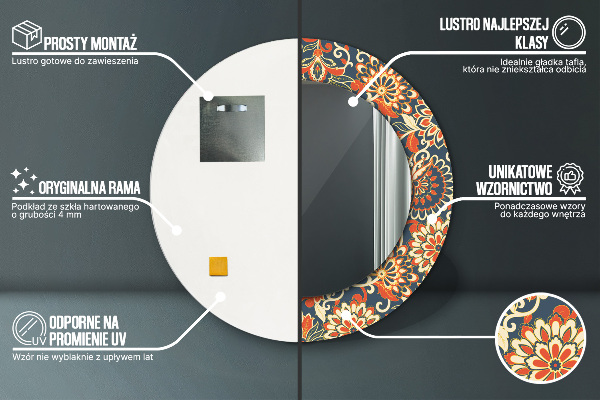 Runder spiegel aufdruck Blumen-Jahrbuch-Illustration