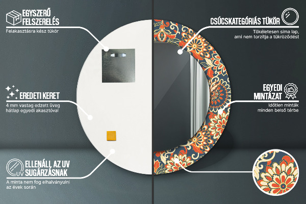 Runder spiegel aufdruck Blumen-Jahrbuch-Illustration