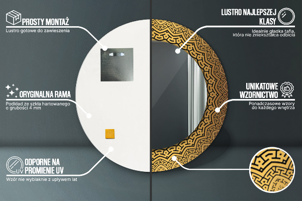 Runder spiegel mit dekoration Griechische Verzierung