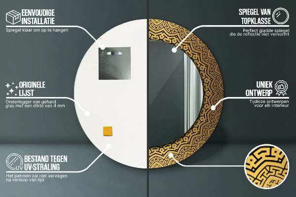 Runder spiegel mit dekoration Griechische Verzierung